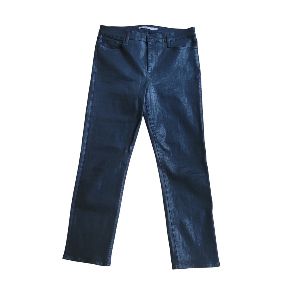 Hudson‎ Jeans Black Coated Straight 32 Barbara Hight Waisted